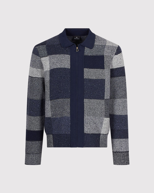 Cardigan Zip Thru Blå