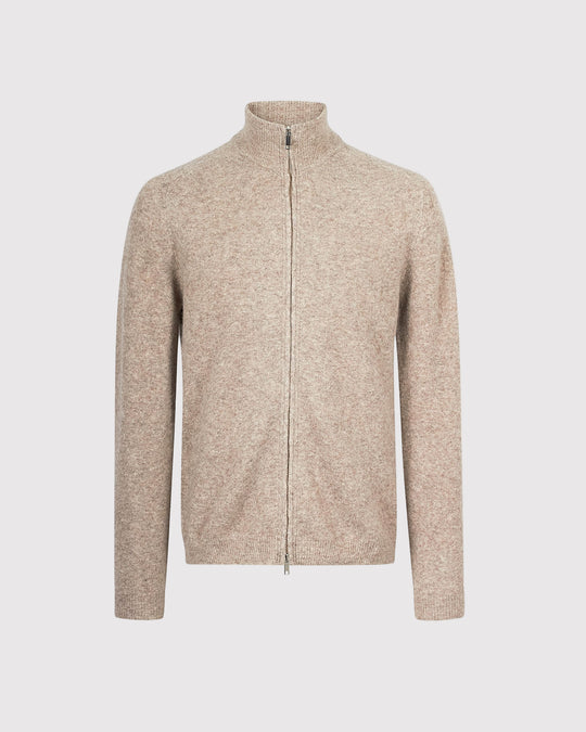 Boiled Zip Cardigan Sand