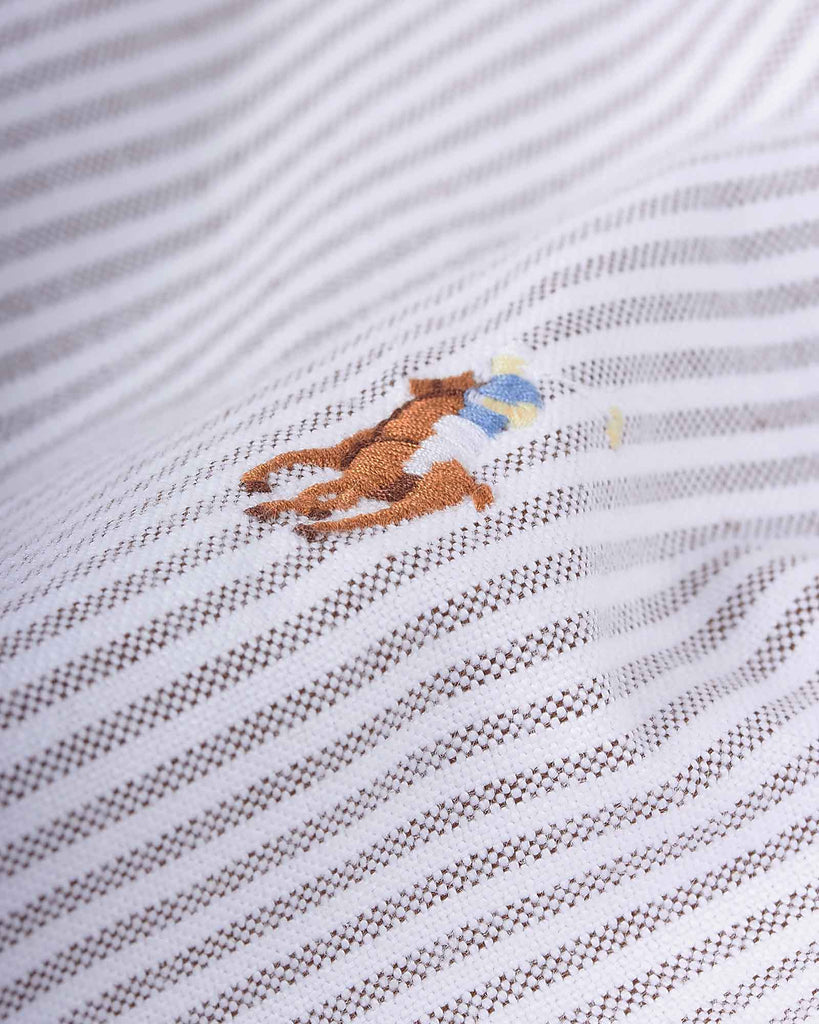 Oxford Skjorte Stripe Brun