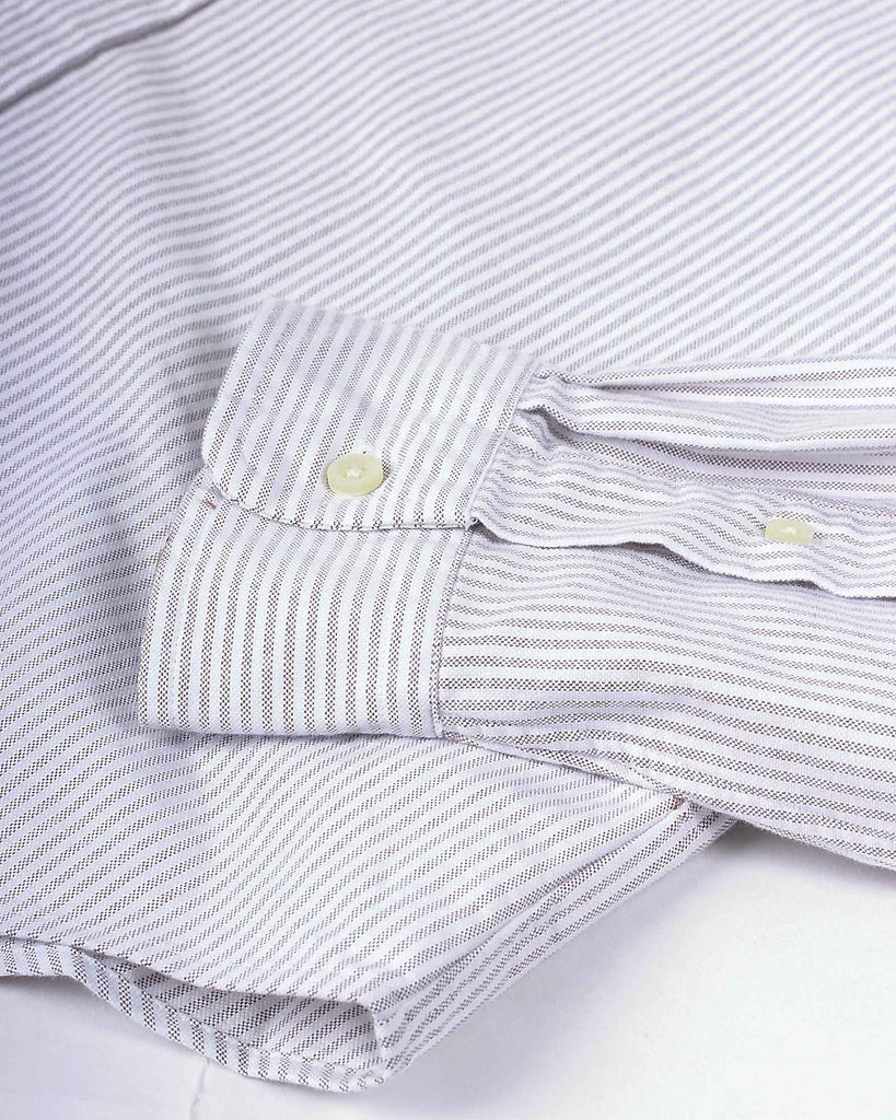 Oxford Skjorte Stripe Brun