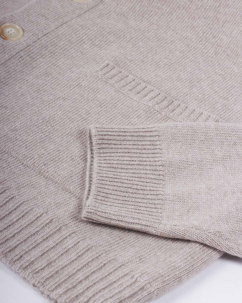 Wool Cash Cardigan Sand