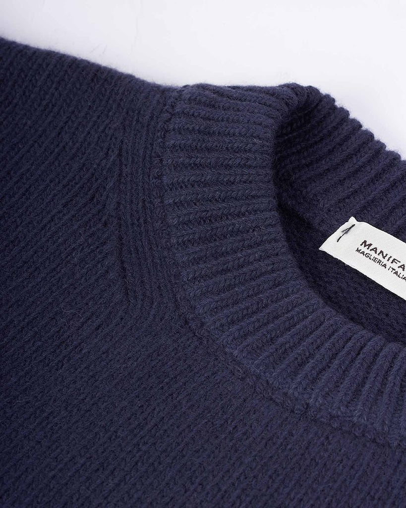 Lambswool Strik Blå