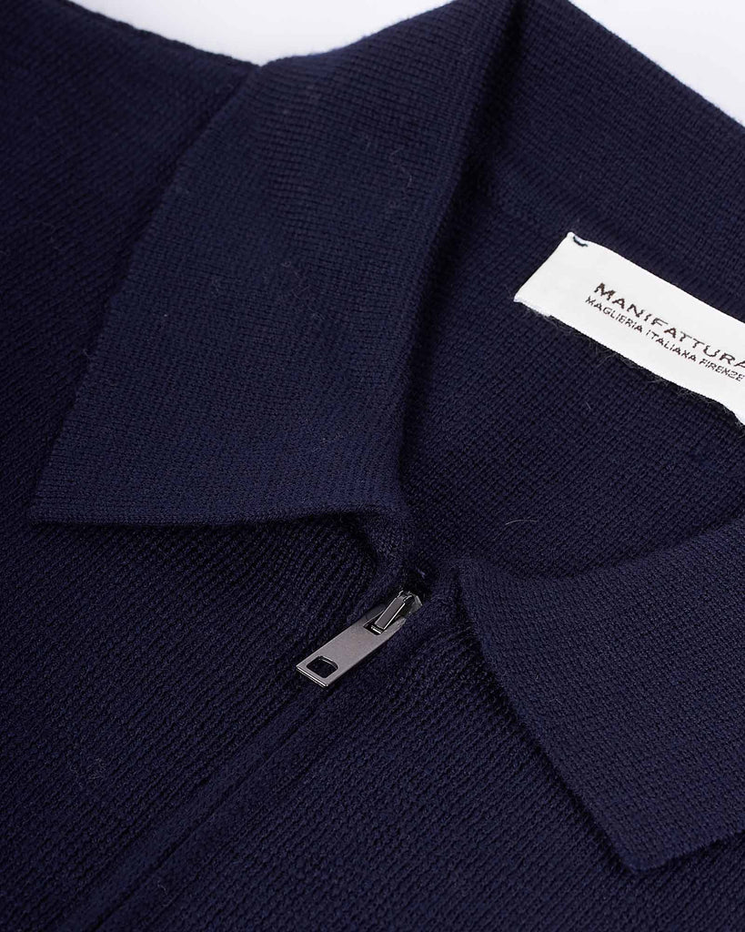 Half Zip Strik Blå