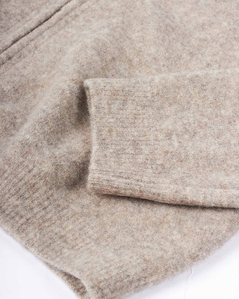 Boiled Zip Cardigan Sand