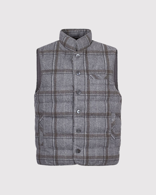 Vest Buttoned Checked Grå