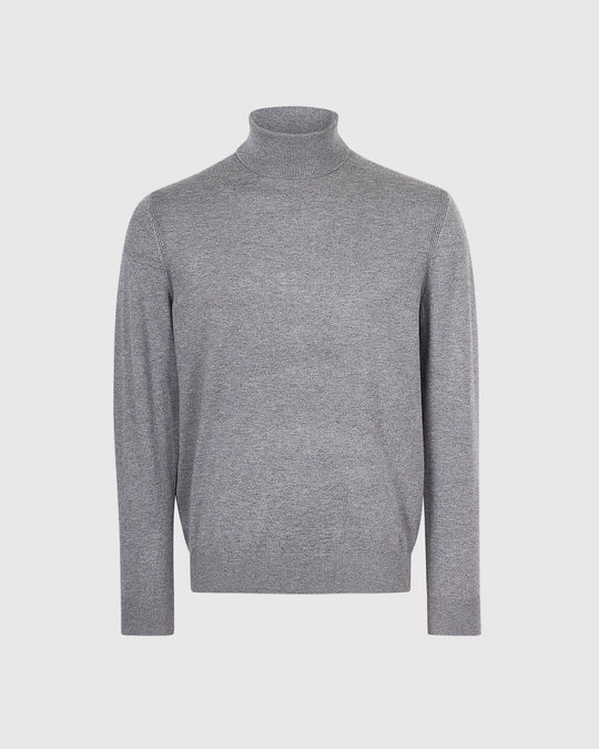 Visc Cashmere Roll Neck Grå