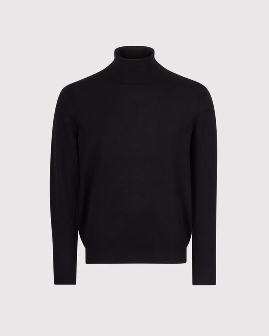 Visc Cashmere Roll Neck Sort