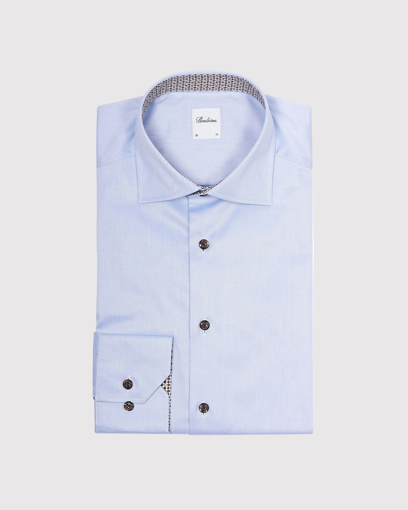 Slim Fit Kontrast Skjorte Blå