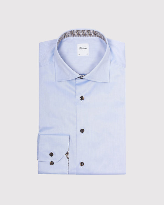 Regular Fit Kontrast Skjorte Blå