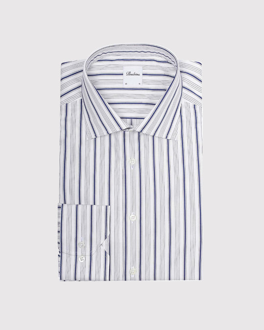 Slim Fit Striped Skjorte Hvid