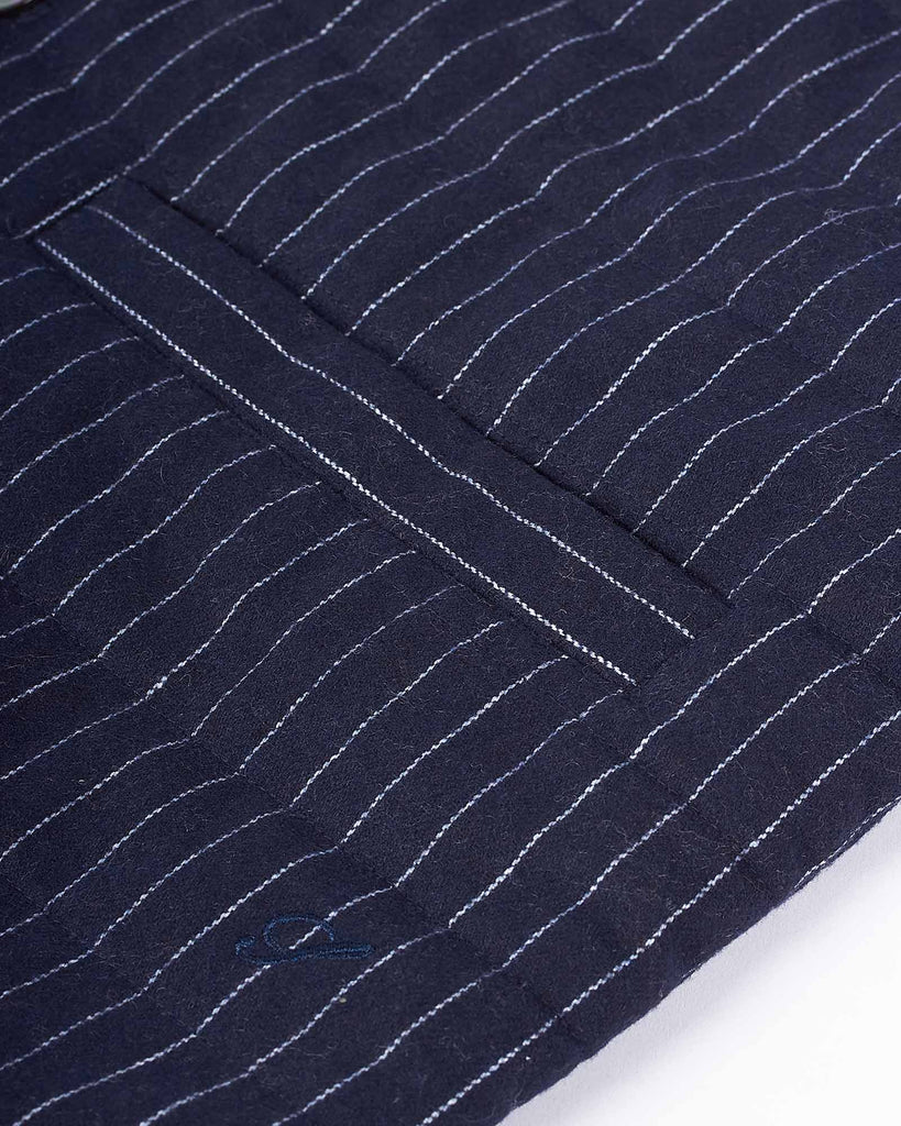 Gilet Pinstripe Wool Blå