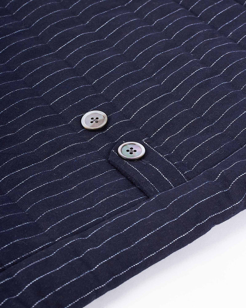 Gilet Pinstripe Wool Blå
