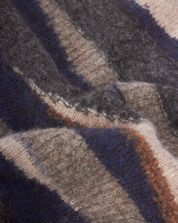 Yak Patterned Strik Blå