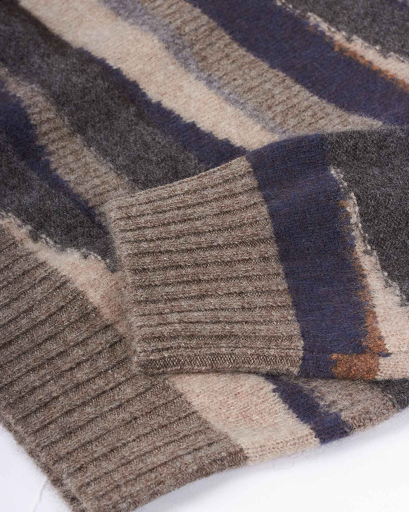 Yak Patterned Strik Blå