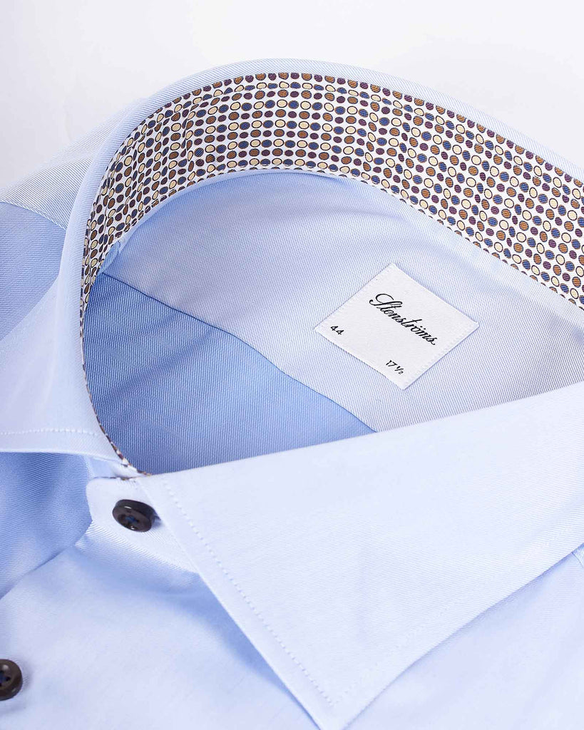 Slim Fit Kontrast Skjorte Blå