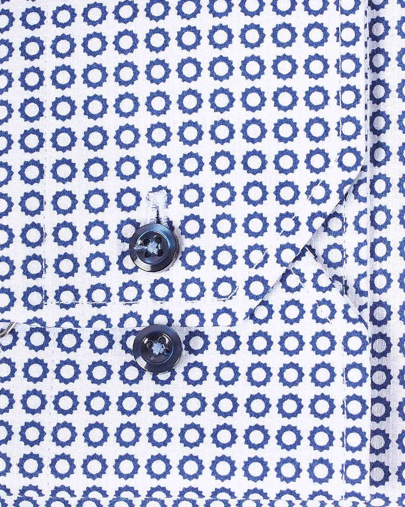 Slim Fit Mønstret Skjorte Hvid