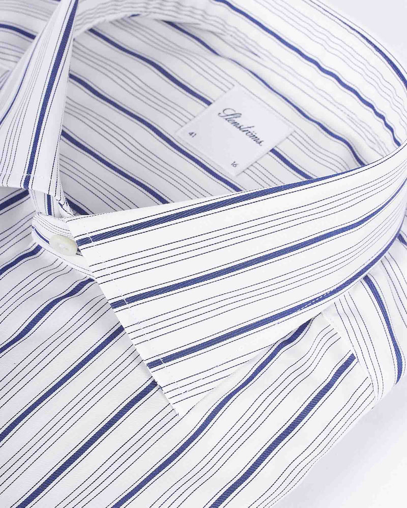 Slim Fit Striped Skjorte Hvid
