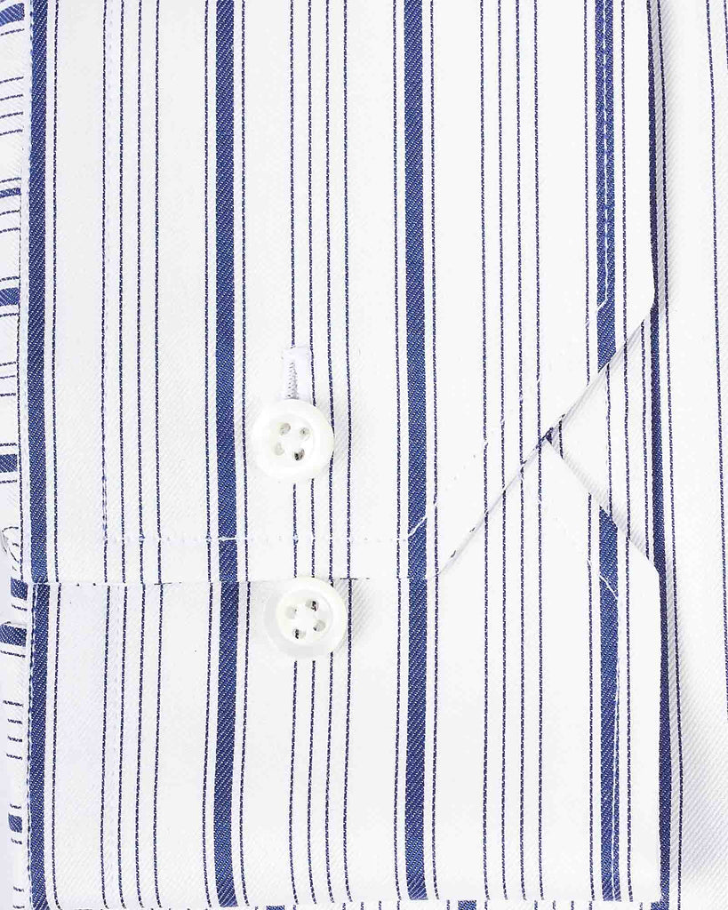 Slim Fit Striped Skjorte Hvid