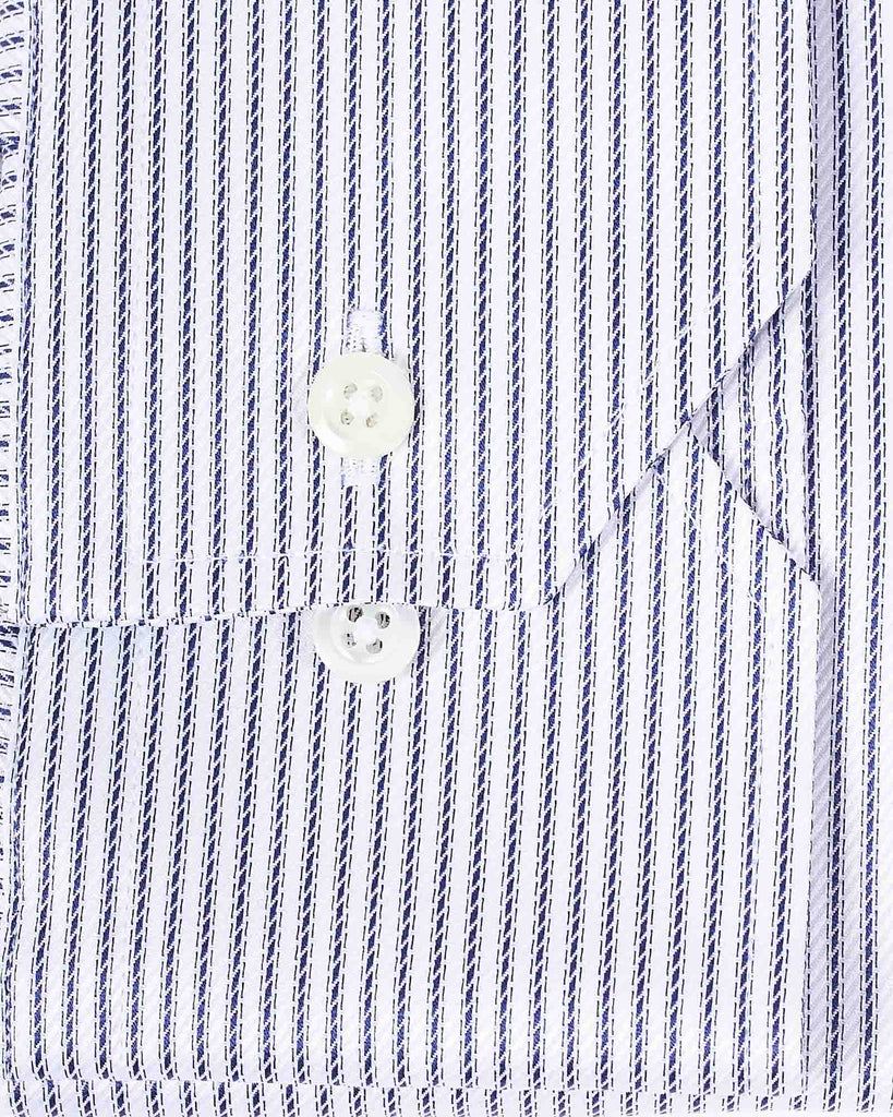 Regular Fit Struc Skjorte Stripe Hvid
