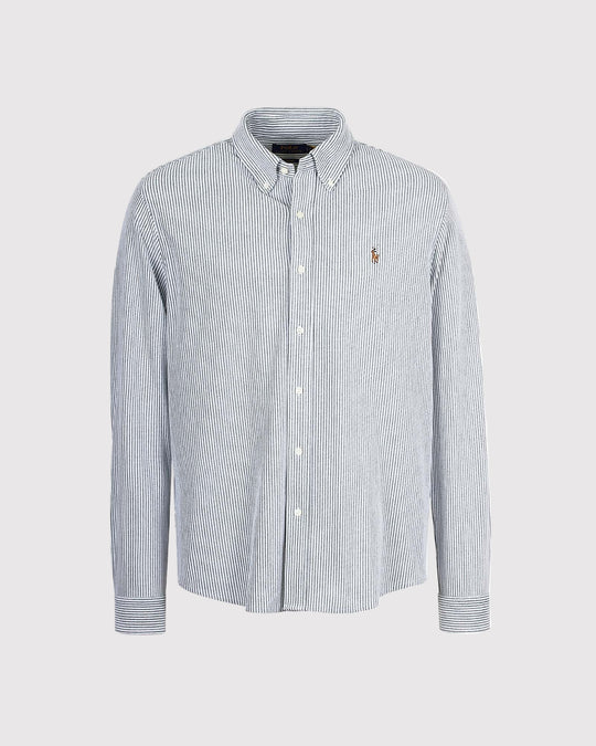 Knit Oxford Strib Grøn