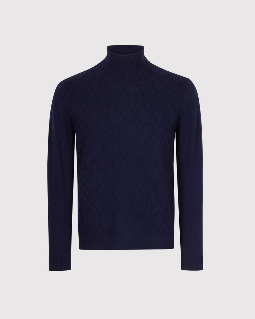 Losanga Roll Neck Cash Blå