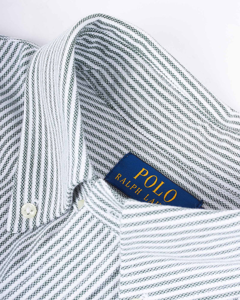 Knit Oxford Strib Grøn