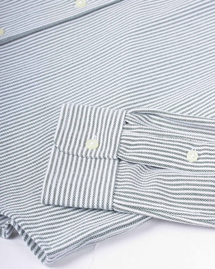 Knit Oxford Strib Grøn