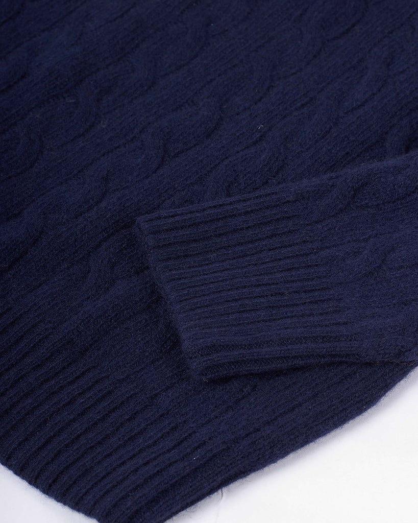 Wool Cash Zip Blå