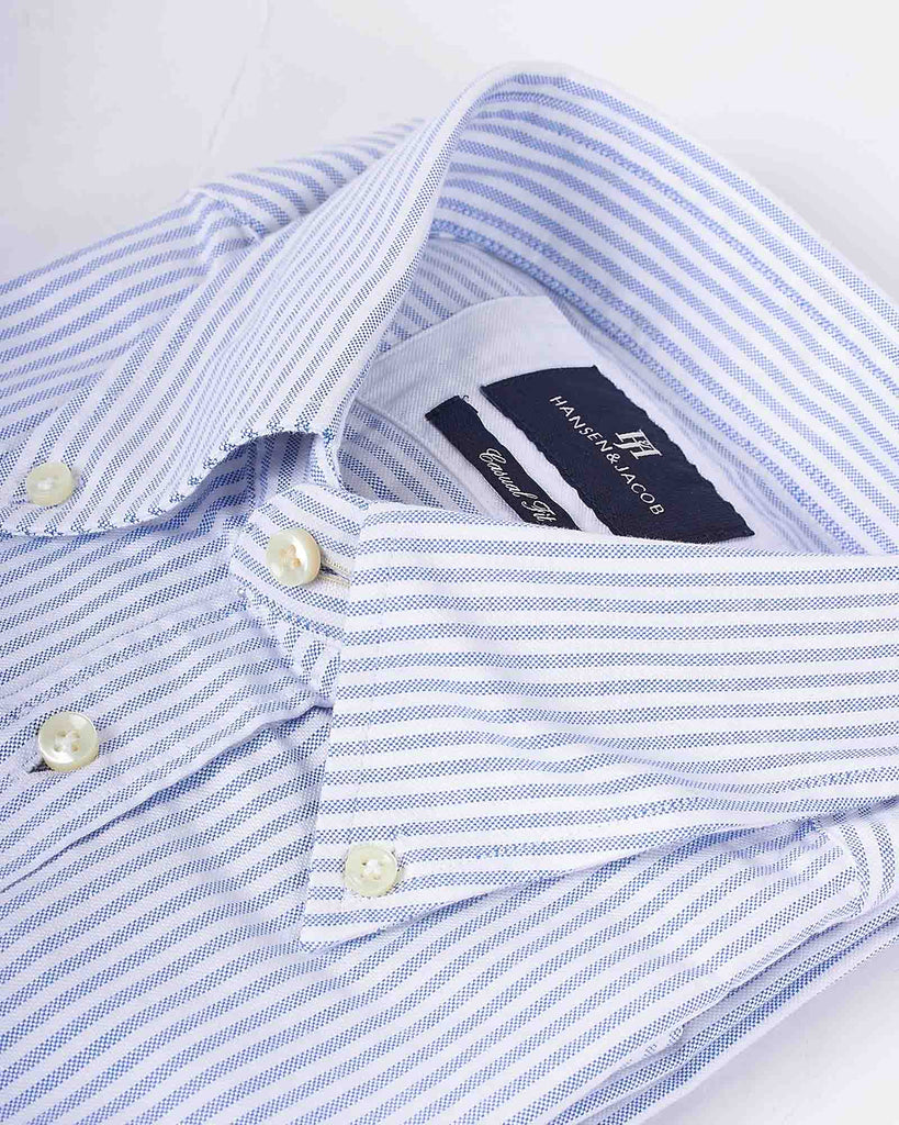 Oxford Skjorte Stripe Blå