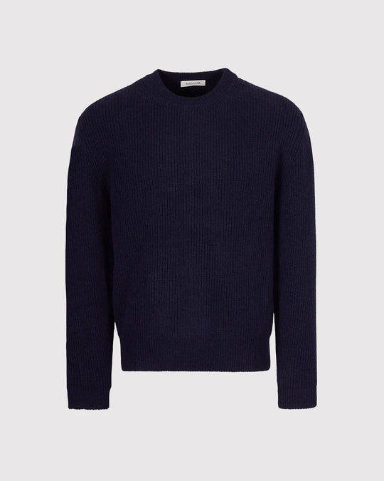 Rib Cashmere Strik Blå