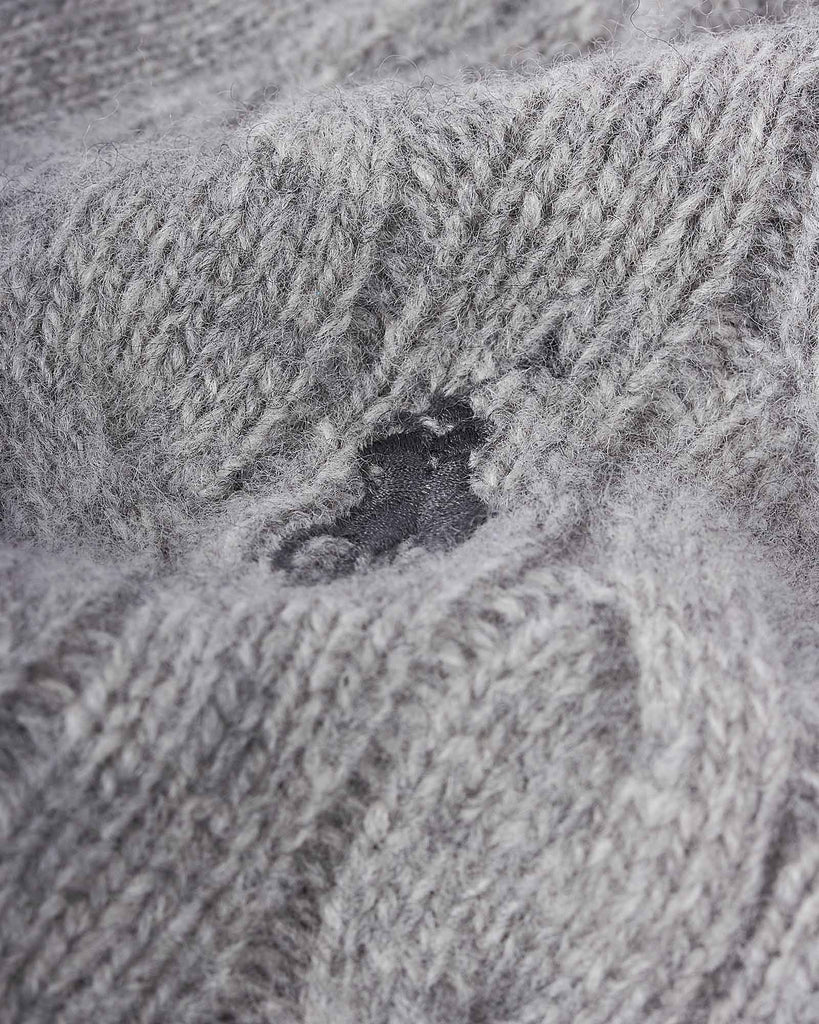 Wool Cash Cable Cardigan Grå