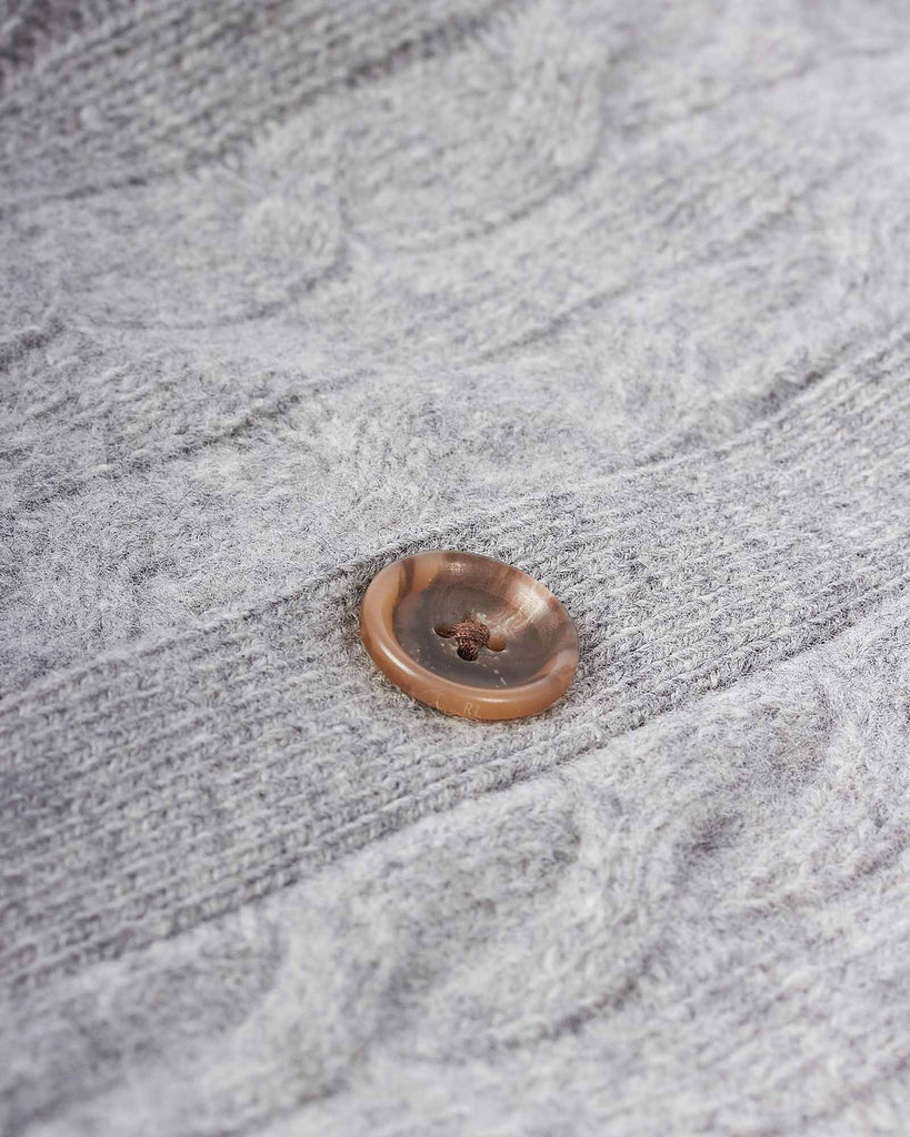 Wool Cash Cable Cardigan Grå