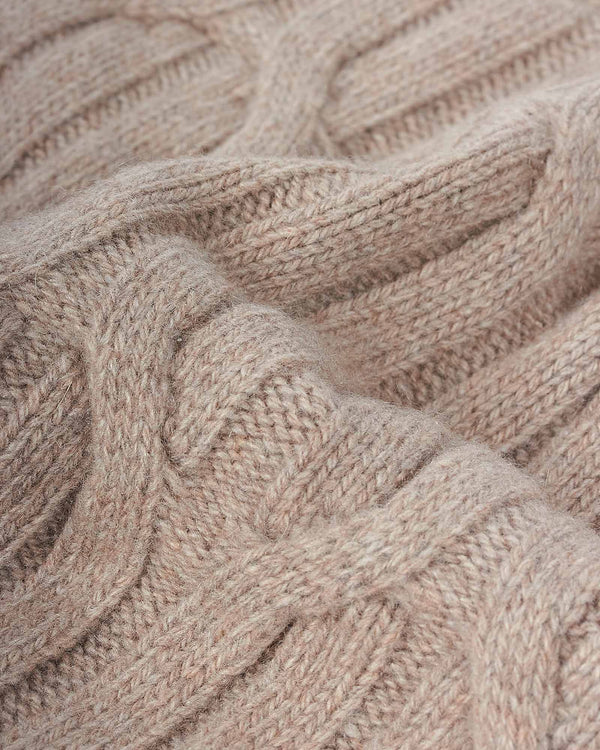 Cable Cashmere Strik Sand