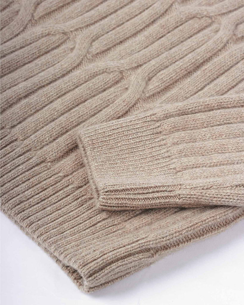 Cable Cashmere Strik Sand