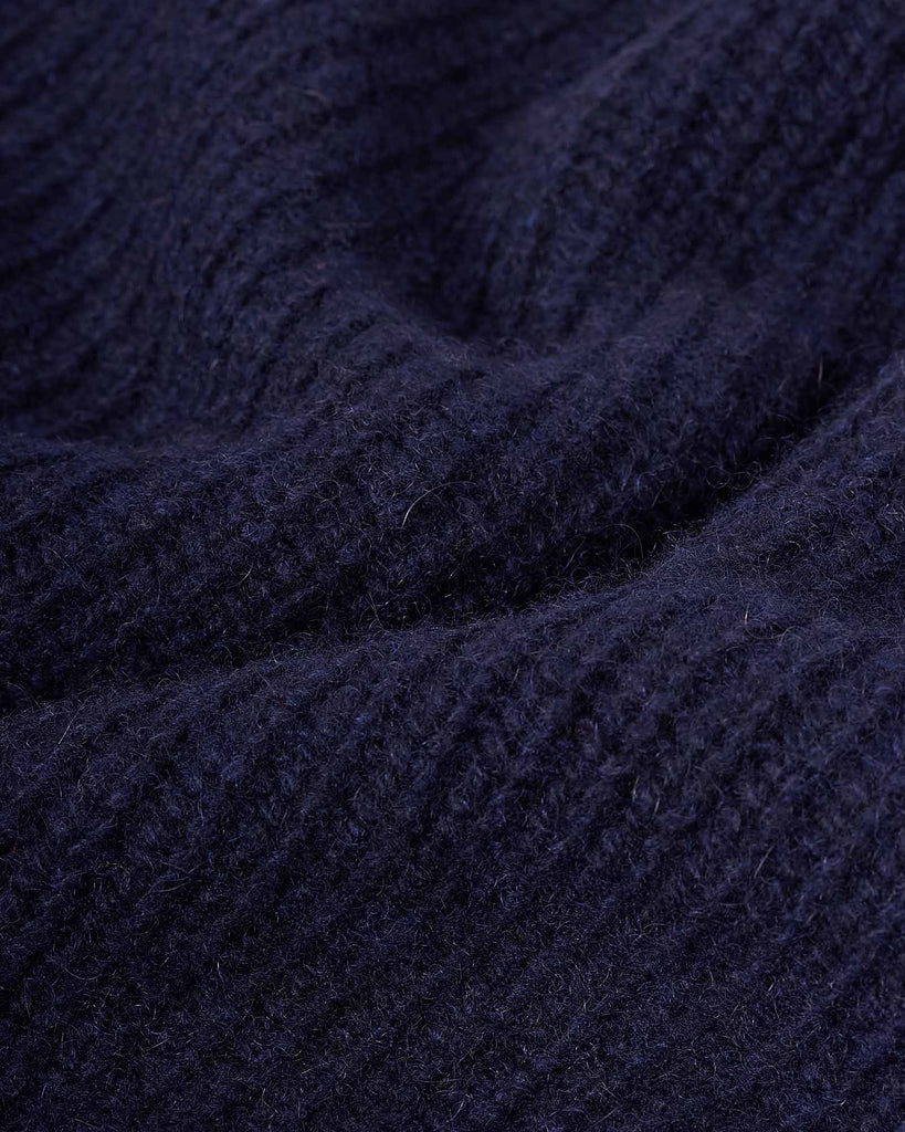Rib Cashmere Strik Blå