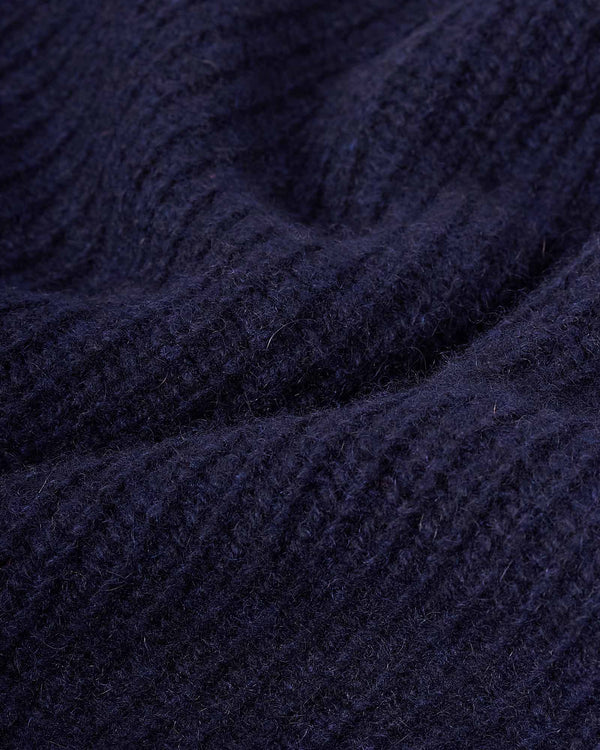 Rib Cashmere Strik Blå