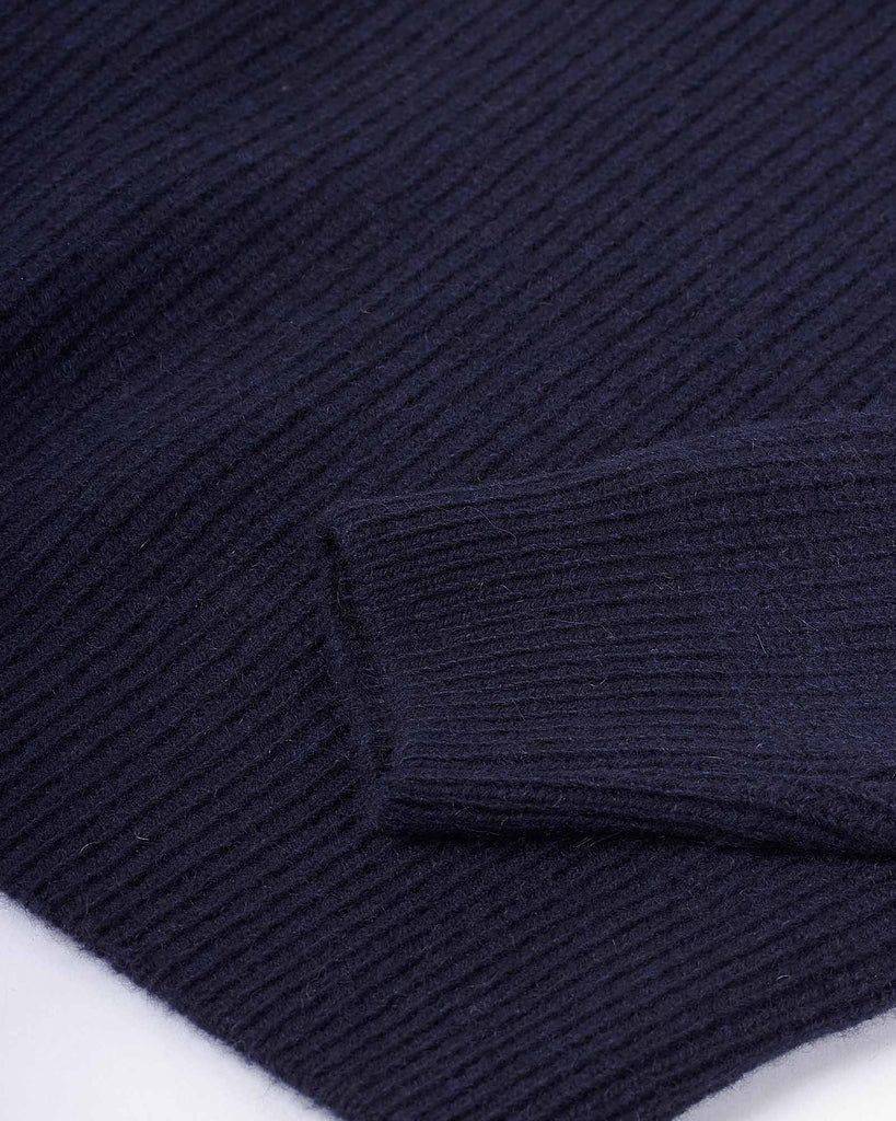 Rib Cashmere Strik Blå