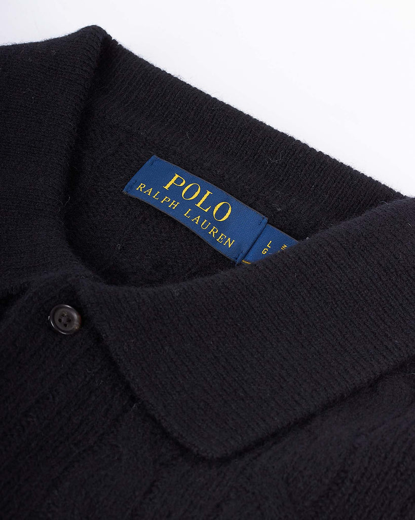 Wool Cash Cable Polo Sort