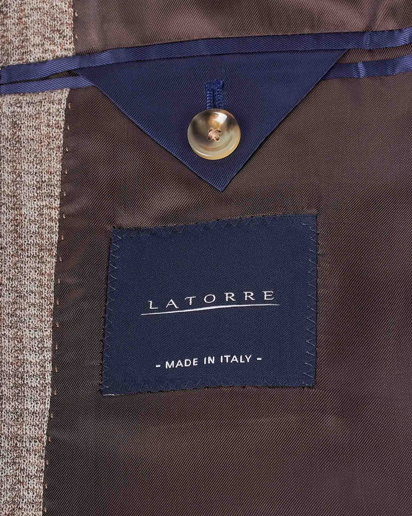 Jersey Check Blazer Sand