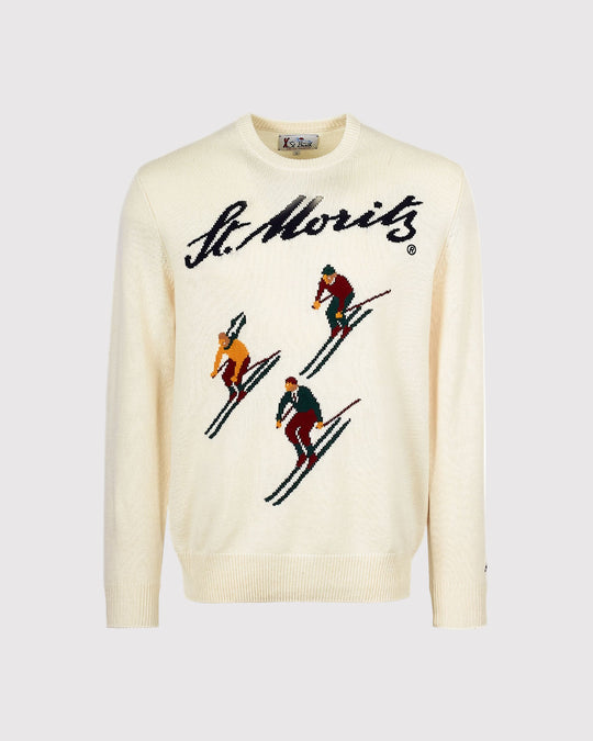 St Moritz Ski Strik Creme
