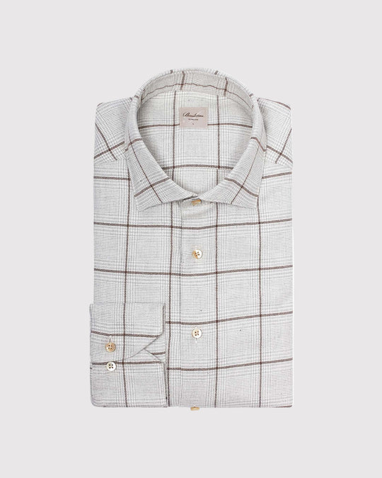 Slim Fit Flannel Check Grå