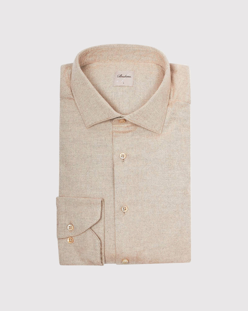 Slim Fit Flannel Solid Sand