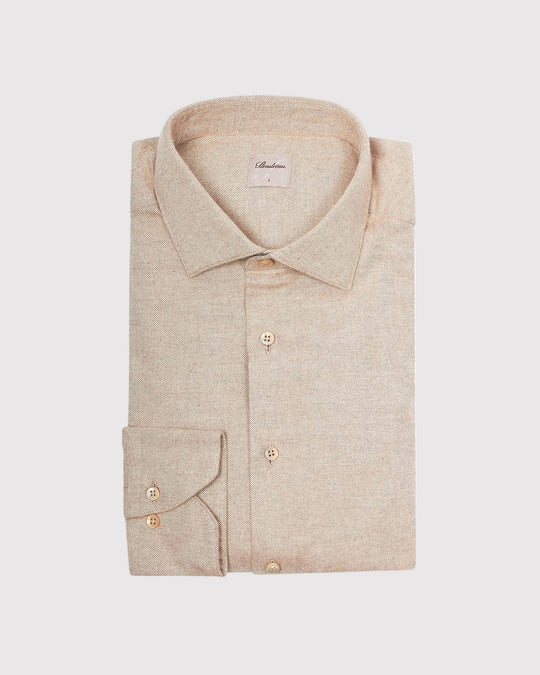 Slim Fit Flannel Solid Sand