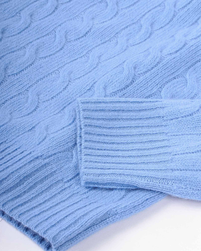 Wool Cash Cable Lyseblå