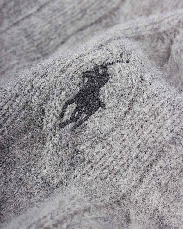 Wool Cash Zip Grå