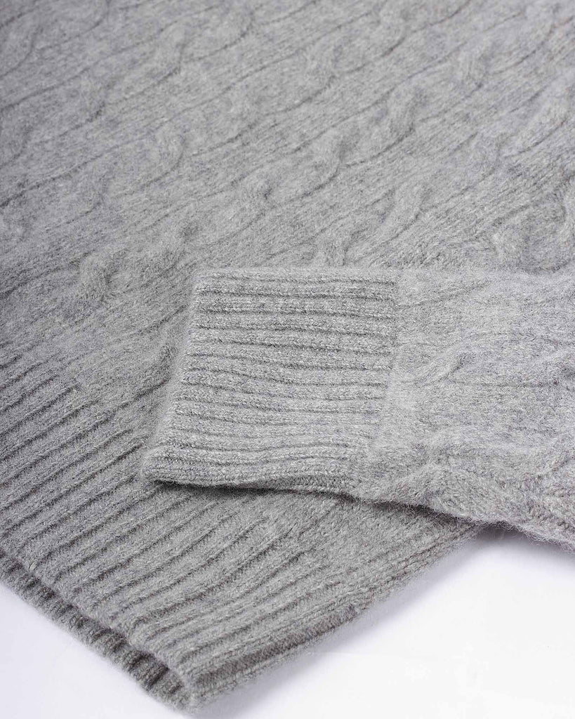Wool Cash Zip Grå