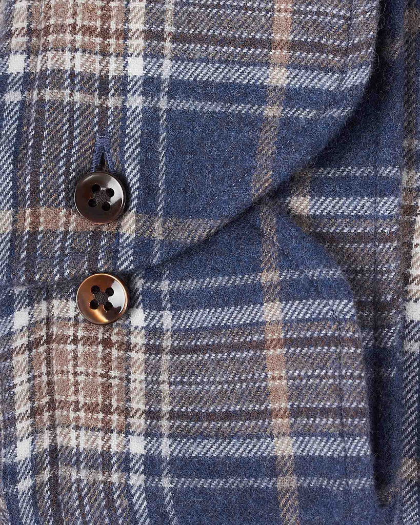 Slim Fit Flannel Tern Slim Blå