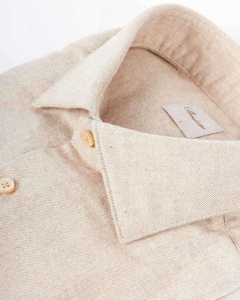 Slim Fit Flannel Solid Sand