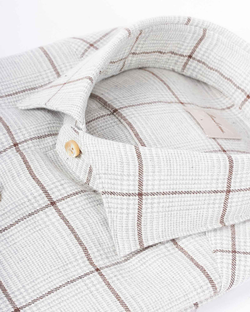 Slim Fit Flannel Check Grå