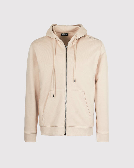 Full Zip Sweat Cardigan Sand